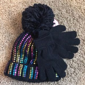 Girls hat and gloves